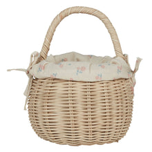 Load image into Gallery viewer, Olli Ella Rattan Berry Basket with lining - Pansy