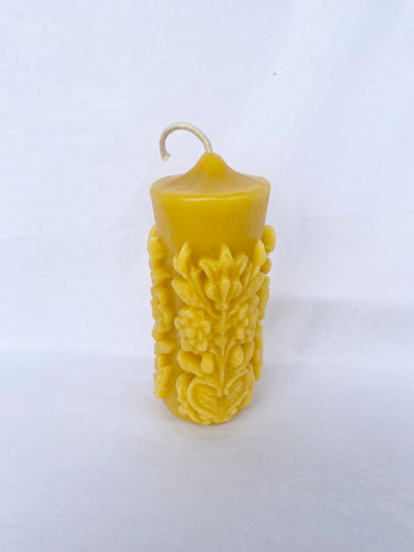 Beeswax Candle - Ornamental Pillar