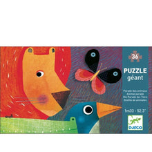 Load image into Gallery viewer, Djeco Animal Parade Jumbo Puzzle - 36 pieces