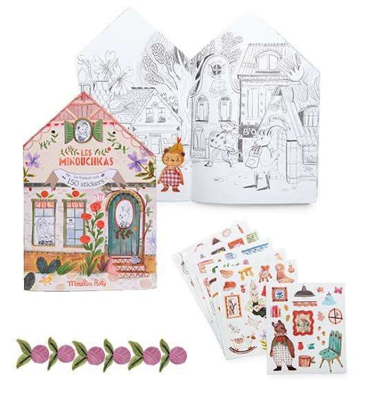 Les Minouchkas colouring + sticker book (150 stickers) – Moulin Roty ...
