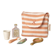Maileg Toothbrush set in bag- Coral Stripe