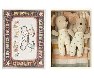 Maileg Mice Twins - Two Babies in Matchbox