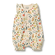 Load image into Gallery viewer, Wilson &amp; Frenchy Summer Garden Organic Ruffle Zipsuit