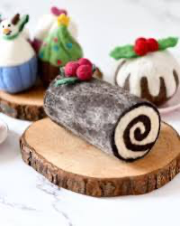 Felt Christmas Yule Log Cake