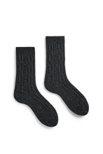 Load image into Gallery viewer, Women&#39;s wool cashmere chunky cable crew socks