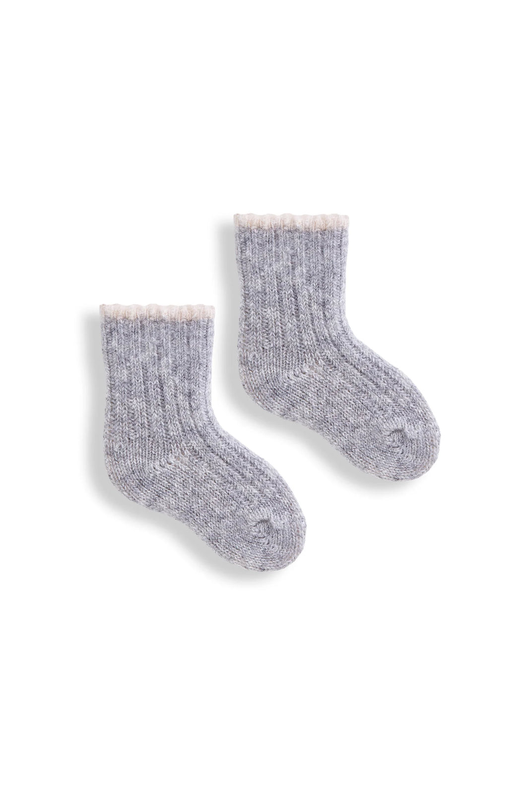 Lisa b. Baby Tipped Rib Cashmere Merino Socks