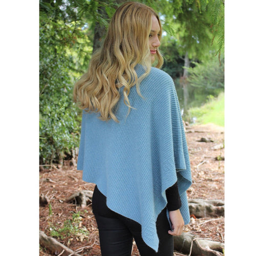 Pure Alpaca Rib Poncho