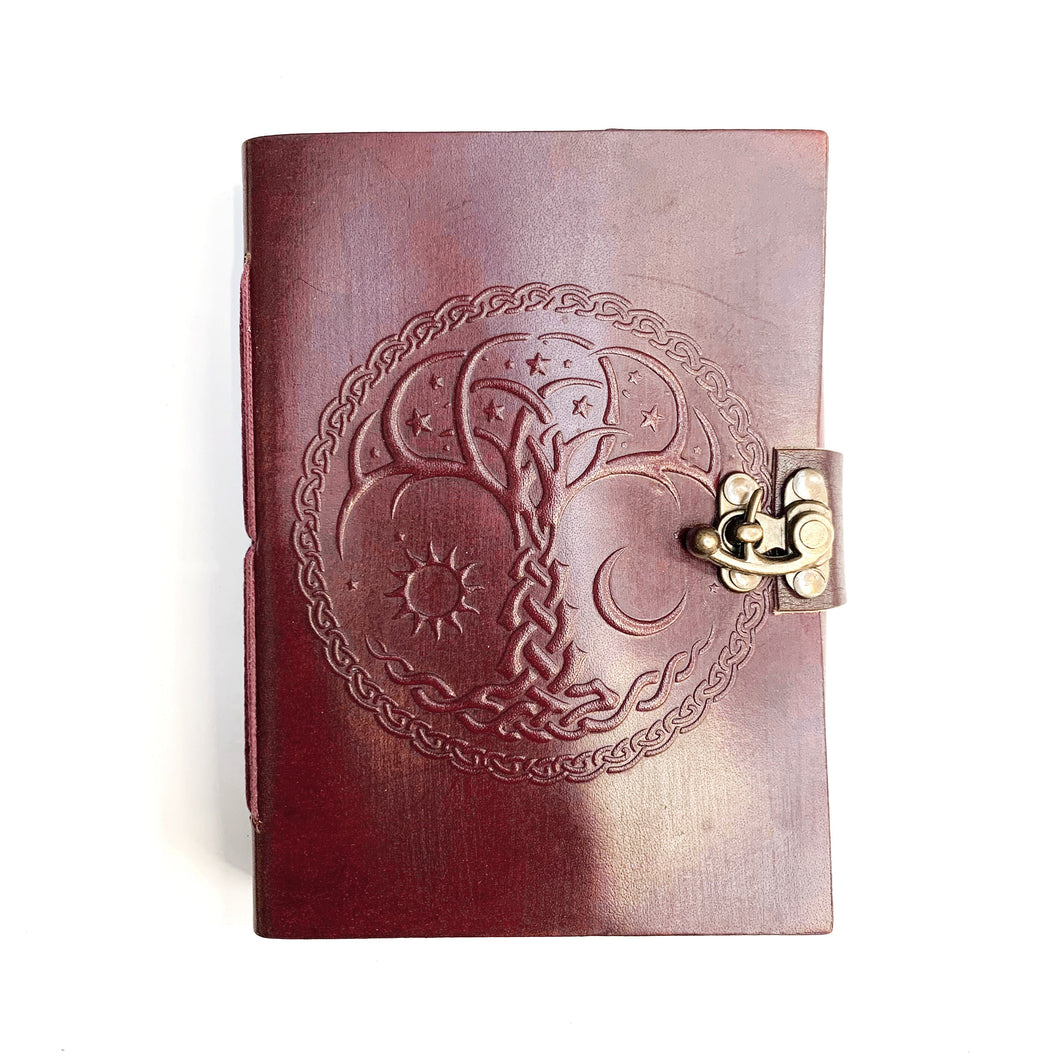 Leather Celtic Tree of Life Journal with lock