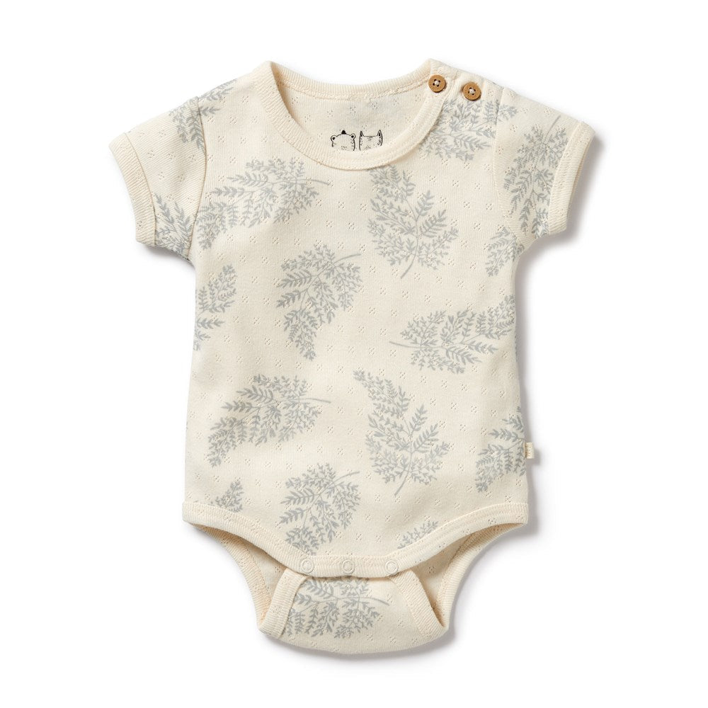 Wilson & Frenchy Forever Ferns Organic Pointelle Bodysuit