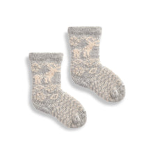 Load image into Gallery viewer, Lisa b Baby Cashmere Merino Reindeer Socks