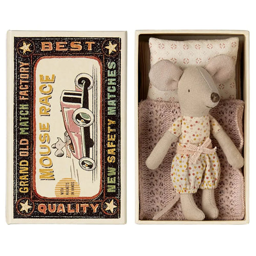 Little sister mouse in matchbox