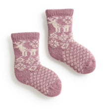 Load image into Gallery viewer, Lisa b Baby Cashmere Merino Reindeer Socks