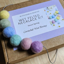 Load image into Gallery viewer, Button &amp; Bean Wet Felted Necklace Kit  - assorted colours