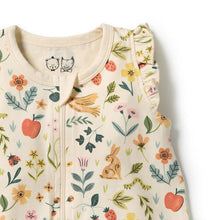 Load image into Gallery viewer, Wilson &amp; Frenchy Summer Garden Organic Ruffle Zipsuit