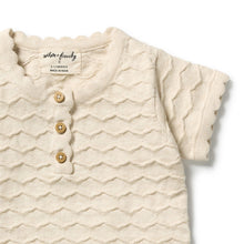 Load image into Gallery viewer, Wilson &amp; Frenchy Milk Cloud Organic Knitted Chevron Bodysuit