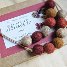 Load image into Gallery viewer, Button &amp; Bean Wet Felted Necklace Kit  - assorted colours