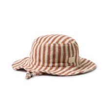 Load image into Gallery viewer, Wilson &amp; Frenchy Cherry Cola Stripe Organic Terry Sun Hat