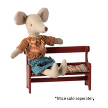 Load image into Gallery viewer, Maileg Bench Mouse Red