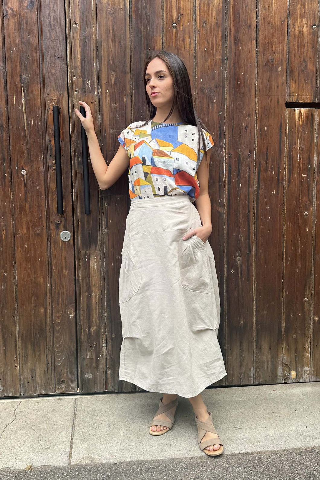 Milwaukee Del Museo Skirt in Cotton/Linen - Oat