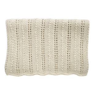 HEIRLOOM Lace 'Alpaca' Blanket - Cloud with Cloud Edge Detail