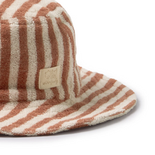 Load image into Gallery viewer, Wilson &amp; Frenchy Cherry Cola Stripe Organic Terry Sun Hat