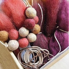 Load image into Gallery viewer, Button &amp; Bean Wet Felted Necklace Kit  - assorted colours