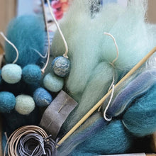 Load image into Gallery viewer, Button &amp; Bean Wet Felted Necklace Kit  - assorted colours