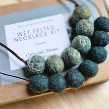 Load image into Gallery viewer, Button &amp; Bean Wet Felted Necklace Kit  - assorted colours