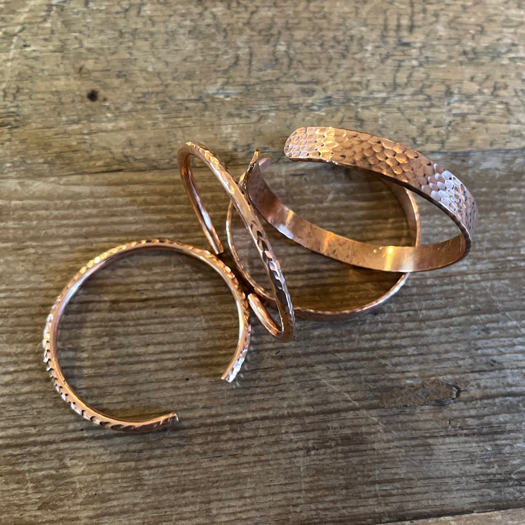 Copper Hammered Bracelet Cuff