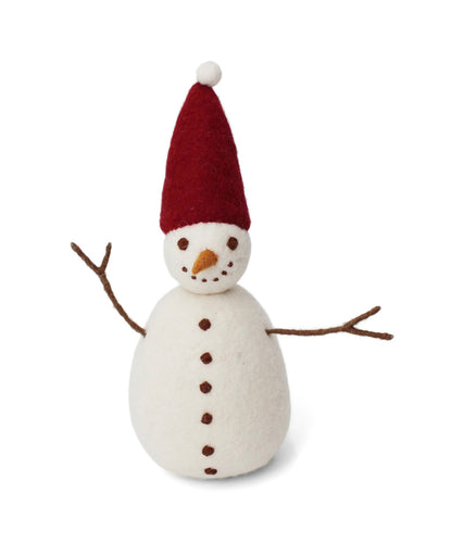 En Gry & Sif Felt Hanging Snowman - Red Hat