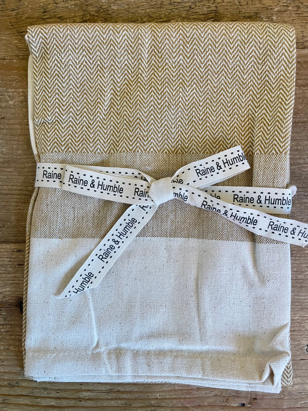 Raine & Humble Herringbone Tea Towel - Golden Yellow