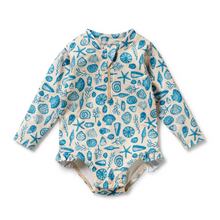 Load image into Gallery viewer, Wilson &amp; Frenchy Shells Long Sleeve Swimsuit