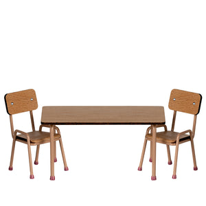 Maileg Table and Chair Set Mouse Dark Powder