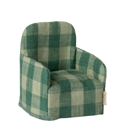 Maileg Folding Chair Mouse - Green Check