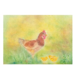 Seccorell Postcard - Hen with Chicks