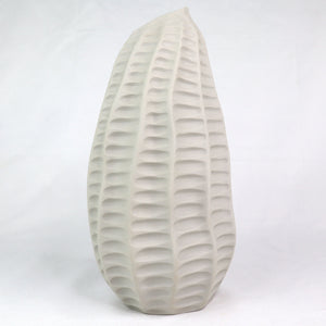 Pod Vase, Large, White Ripple
