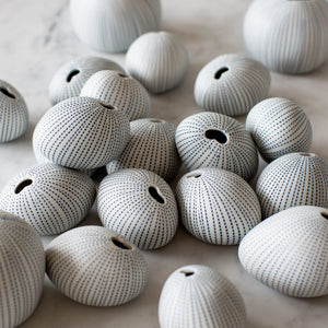 Pebble Mini Vase - Chalk/Ink Pinstripe