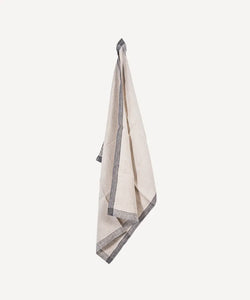 French Country Collections Tea Towel - Woven Border, Natural and Black