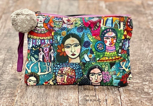 Frida Kahlo Cotton Zip Purse