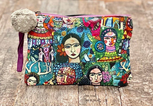 Frida Kahlo Cotton Zip Purse