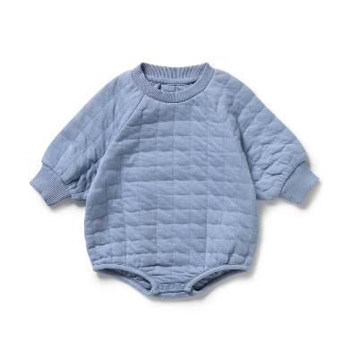 Sky Blue Organic Quilted Bodysuit