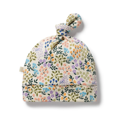 Tiny Bloom Organic Knot Hat