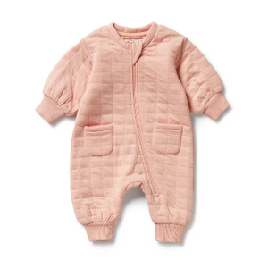 Pretty Pink Organic Quilted Growsuit