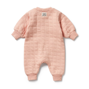 Pretty Pink Organic Quilted Growsuit