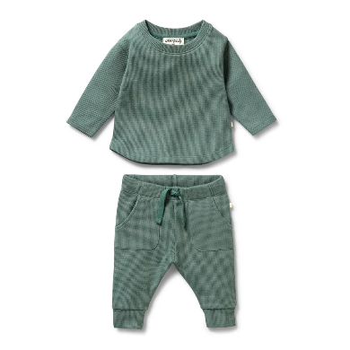 Pine Green Organic Waffle Set
