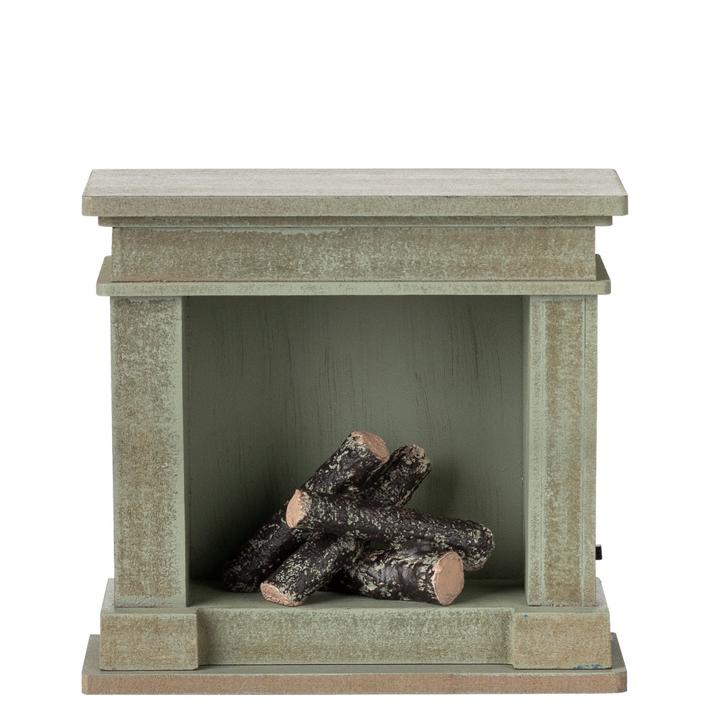 Maileg Miniature Fireplace for Mouse - Dusty Green