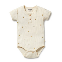 Load image into Gallery viewer, Bee Mine Organic Henley Bodysuit