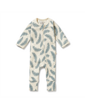 Load image into Gallery viewer, Little Fronds Organic Zipsuit with Feet