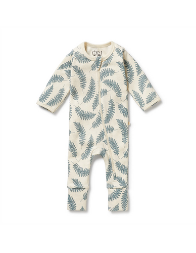 Little Fronds Organic Zipsuit with Feet