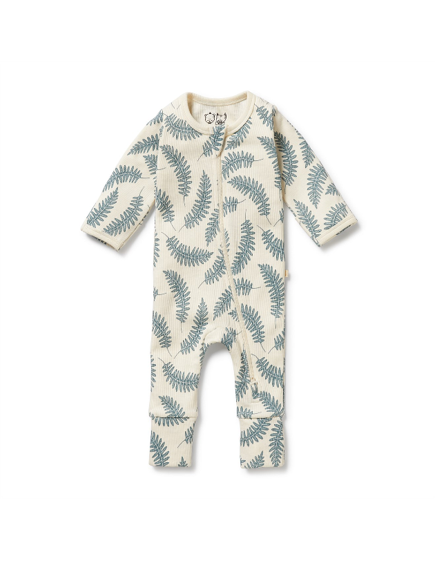 Little Fronds Organic Zipsuit with Feet